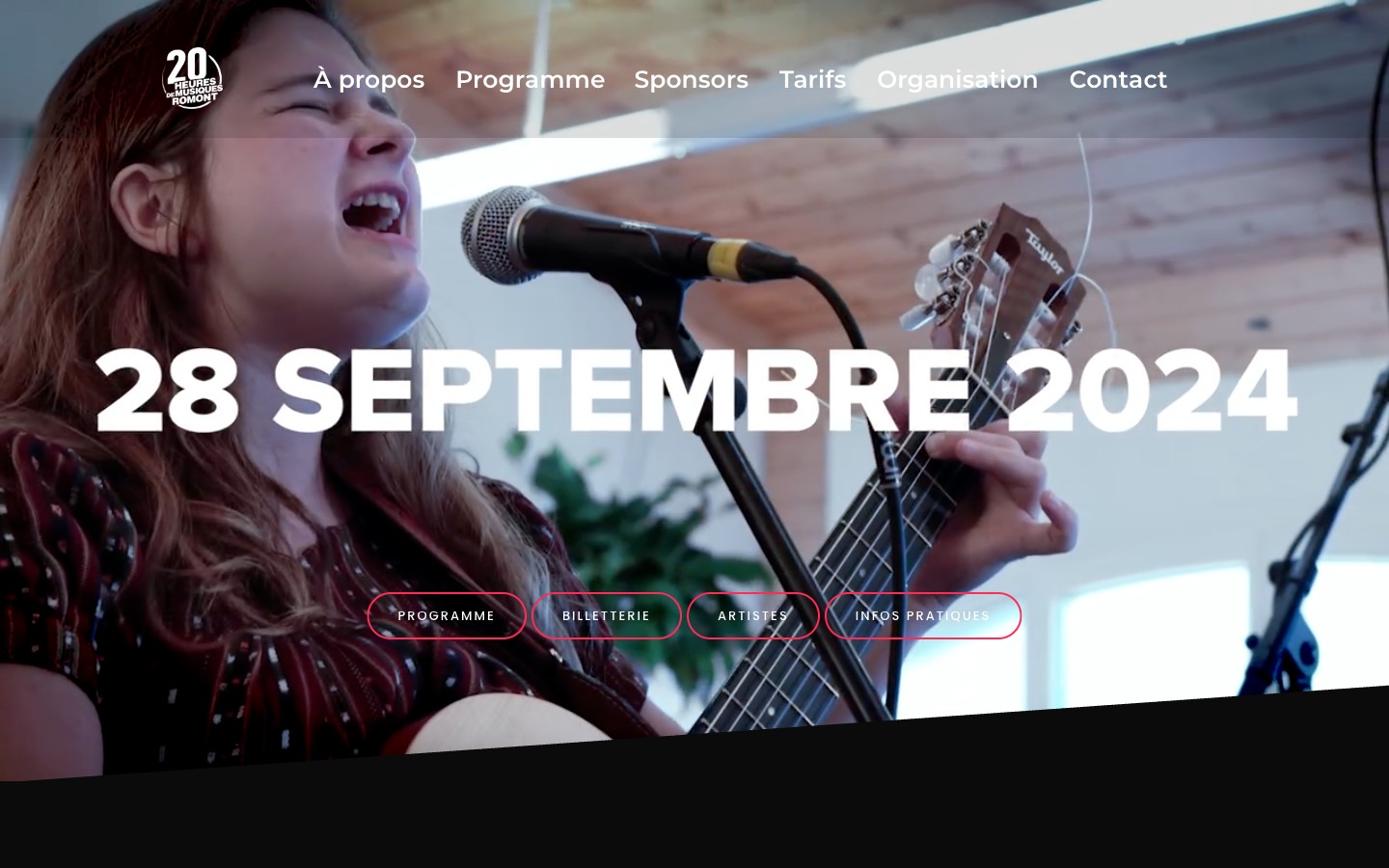 Page d’accueil du festival 20 Heures de Musiques