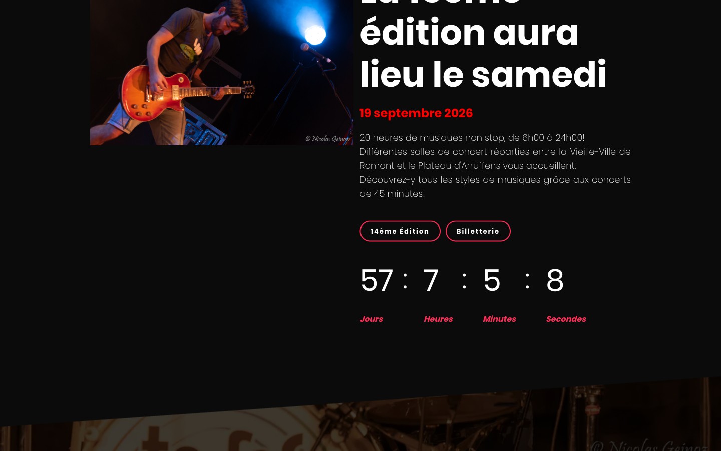 Section édition et compte à rebours