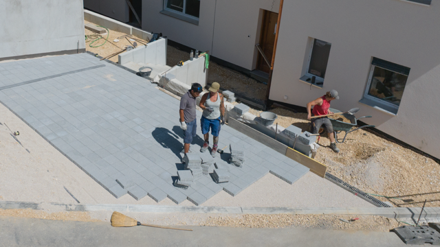 Vue en hauteur des équipes sur le chantier Horizon Vert