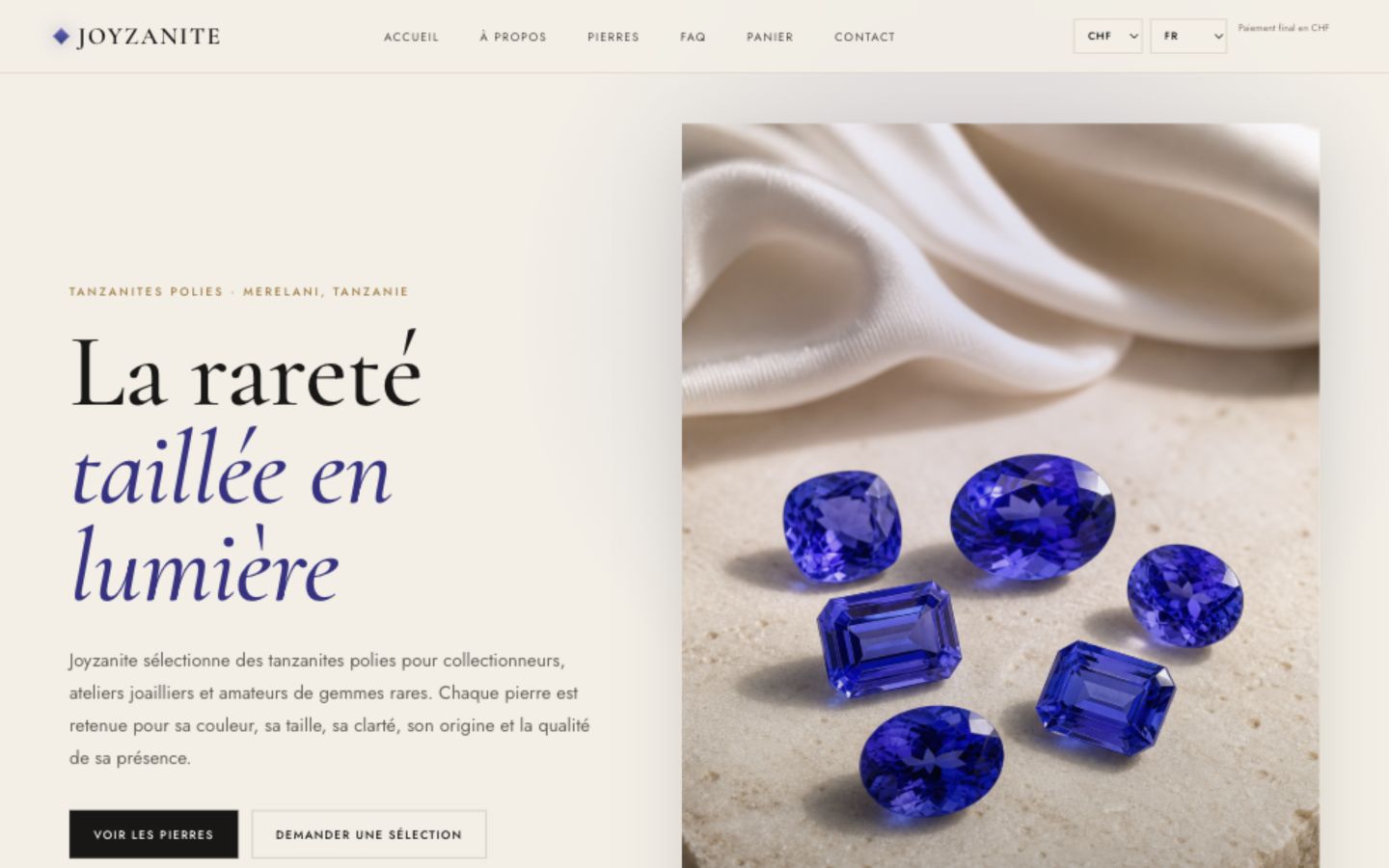 Joyzanite, boutique de pierres précieuses