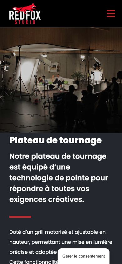 Mobile version of the RedFox Studio filming stage page