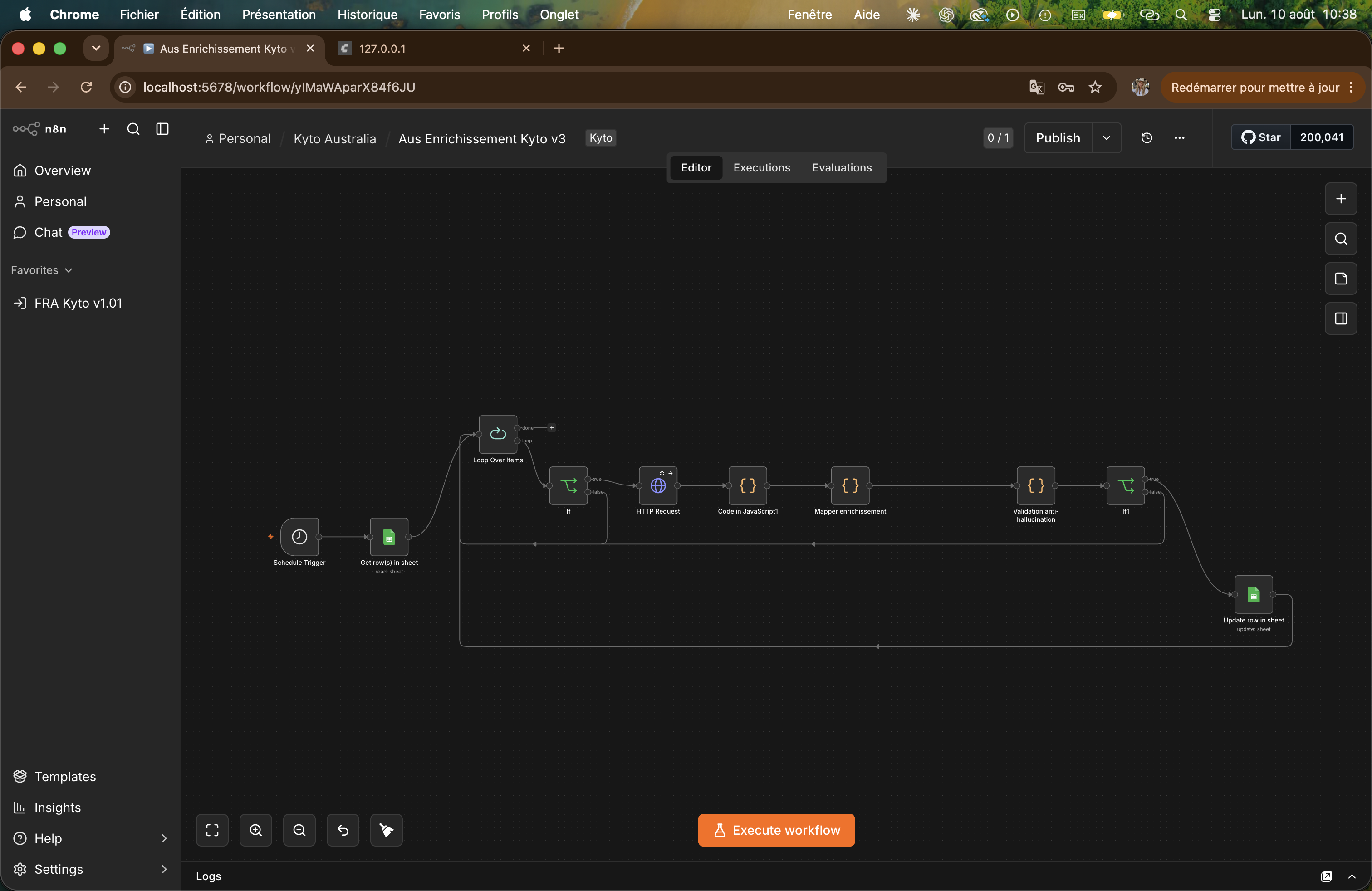 Workflow n8n d’enrichissement des données pour Kyto