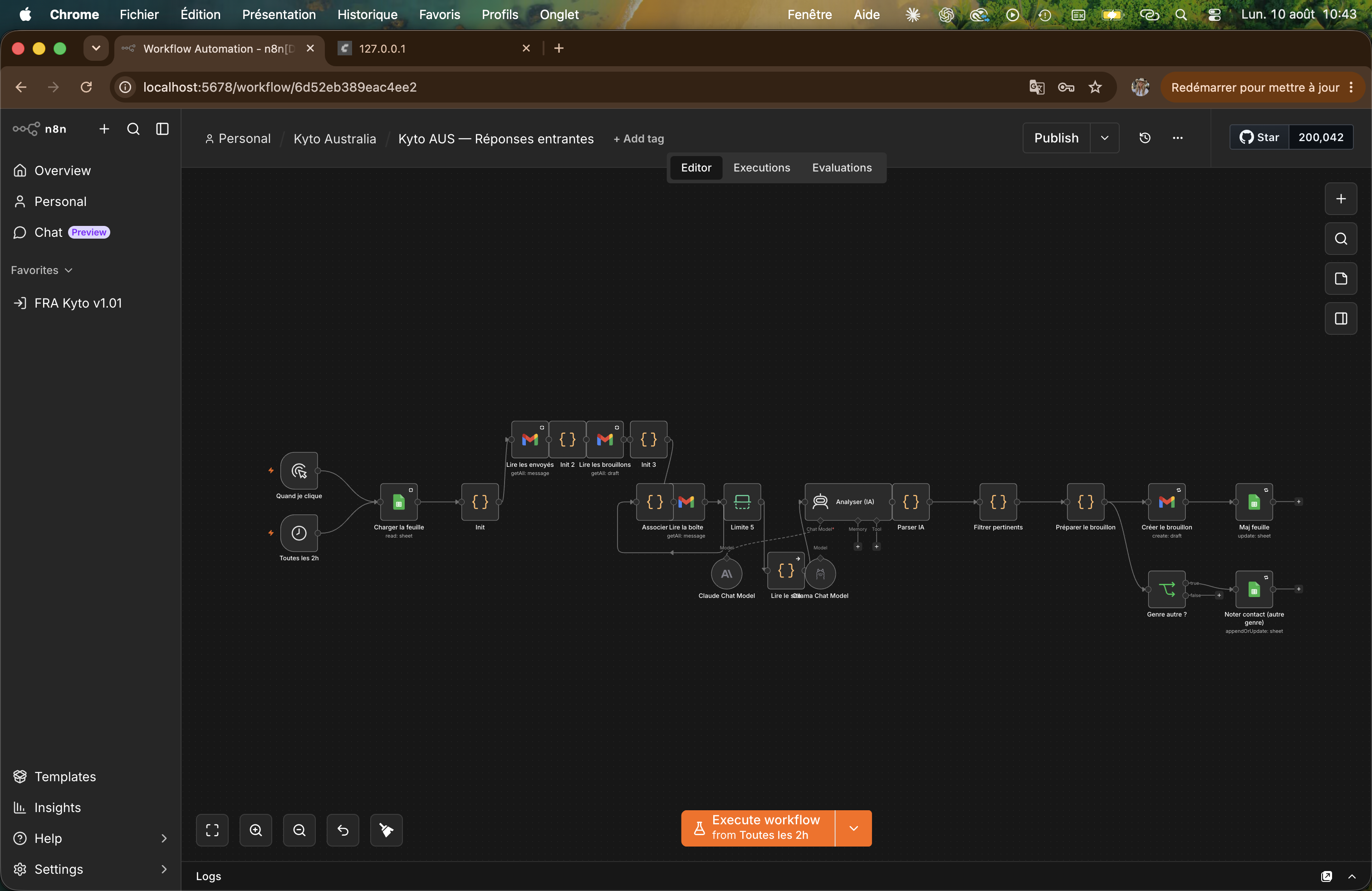 Workflow n8n d’analyse des réponses entrantes pour Kyto