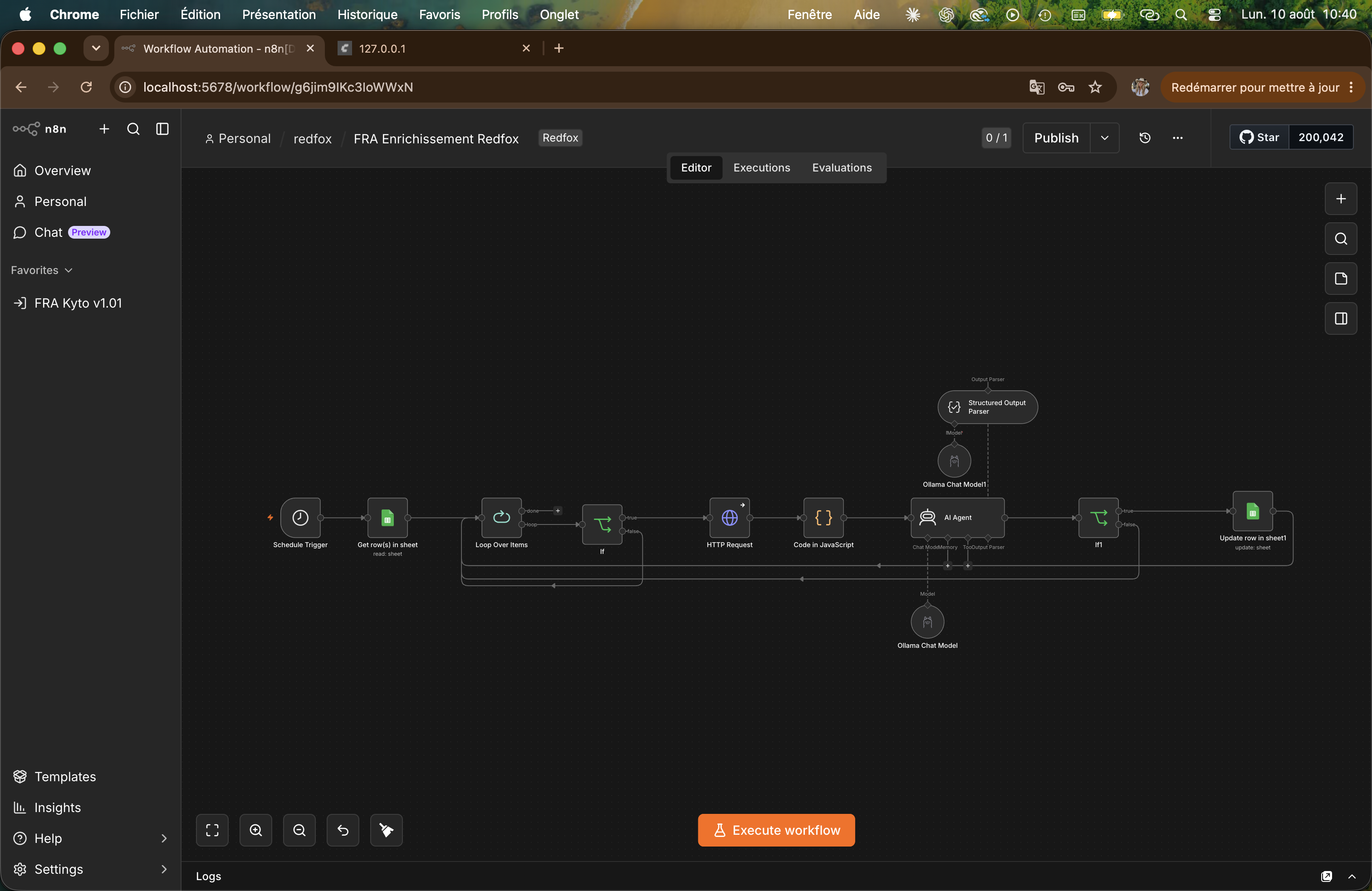 Workflow n8n d’enrichissement des données avec analyse automatisée