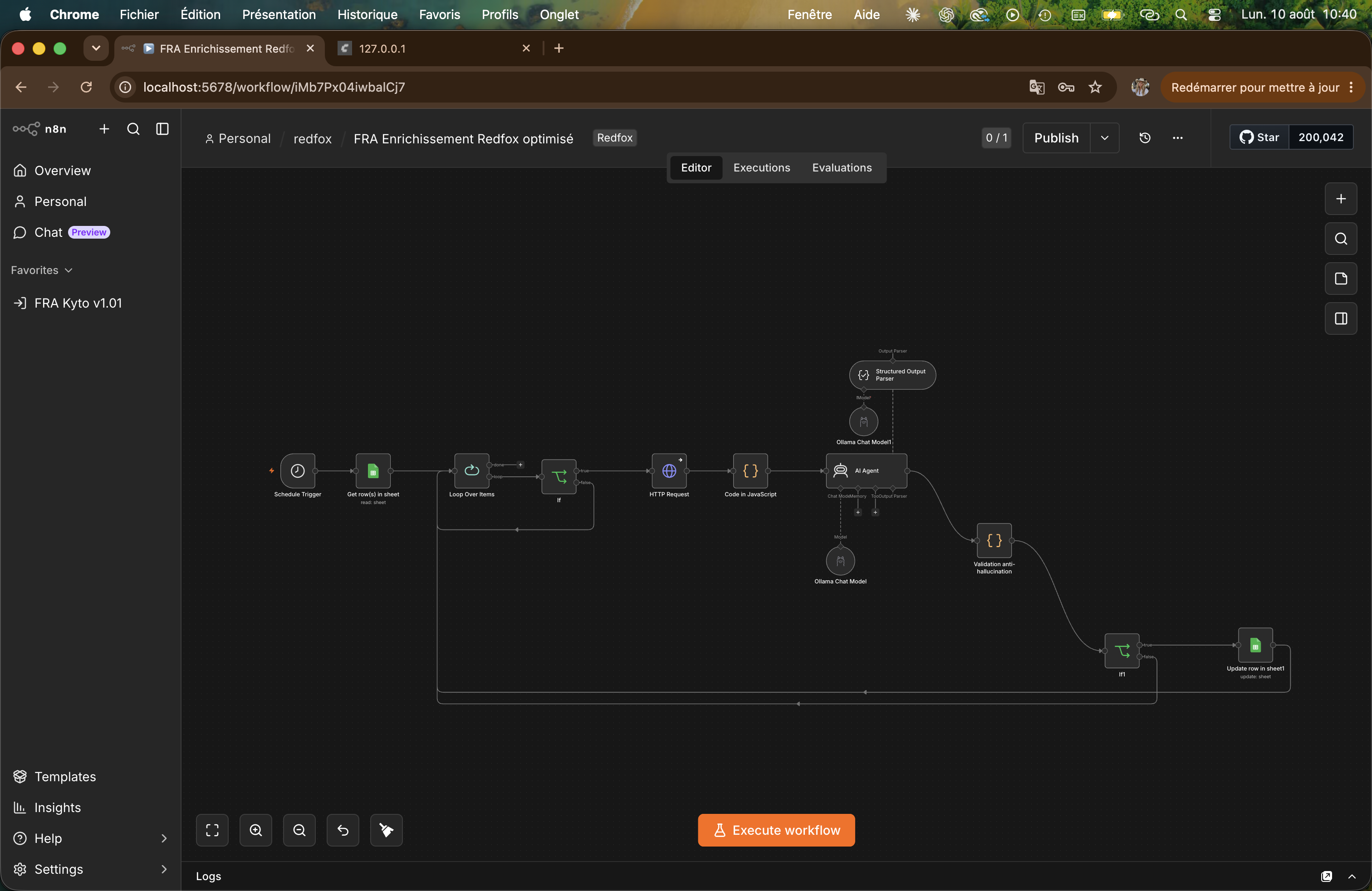 Workflow n8n de validation et de mise à jour des données